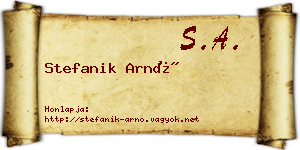 Stefanik Arnó névjegykártya